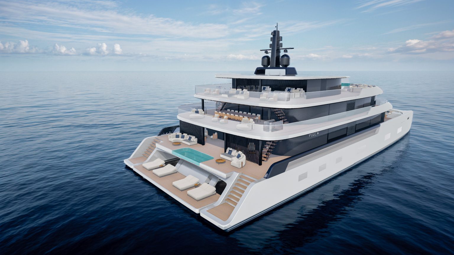 VYRE 50 Superyacht lateral back view